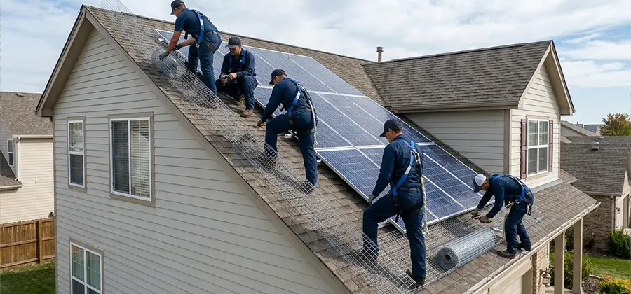 Pigeon Wire for Solar Panels in McMinnville